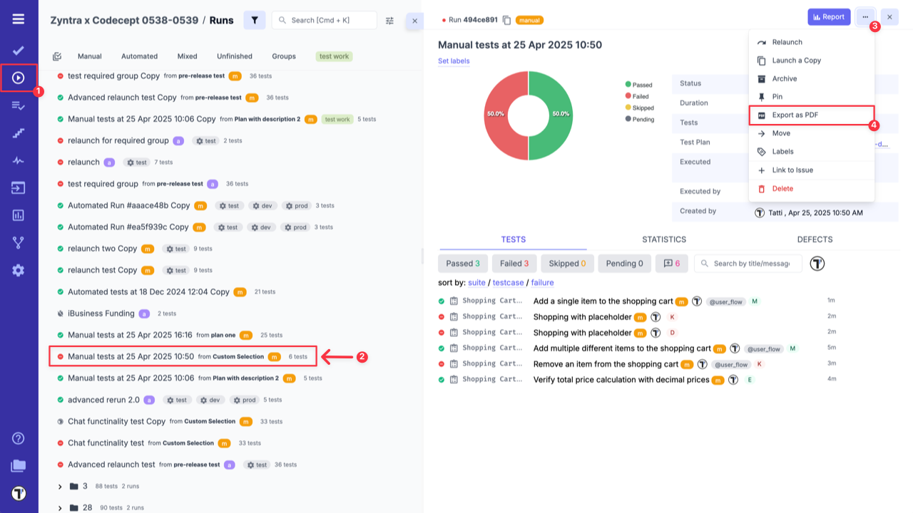 Testomat.io - export as PDF